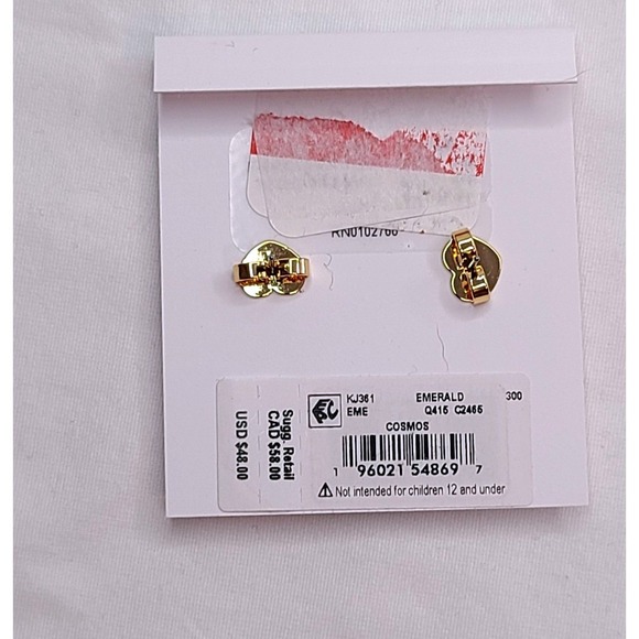 Kate Spade New York Emerald Star Cubic Zirconia Stud Earrings Gold Tone - Picture 4 of 4